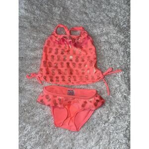 Real Love Girls Sz. 12 Mo. Coral Pineapple Bikini. Cute, Exc. Condition